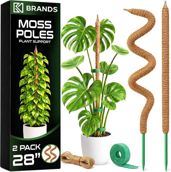 2Pcs 28'' Moss Pole Monstera Plant Support - Plant Stakes for Indoor Plants